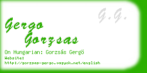 gergo gorzsas business card