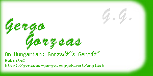 gergo gorzsas business card